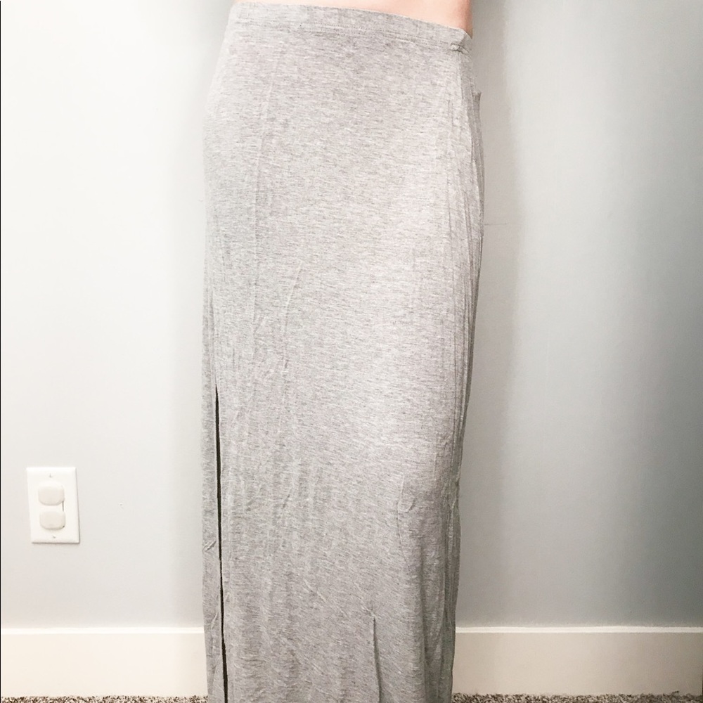grey maxi skirt